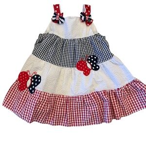 Emily Rose  Little Girls Patriotic American Flag 4th July Summer dress 18 M